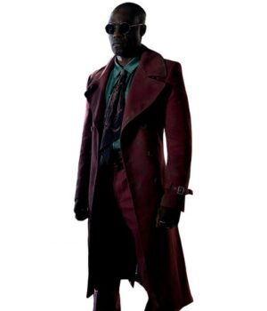 Morpheus The Matrix 4 Maroon Long Coat