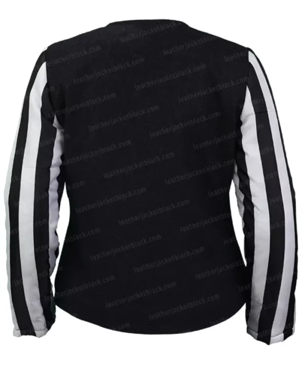 Selena Quintanilla Black and White Zebra Jacket Back