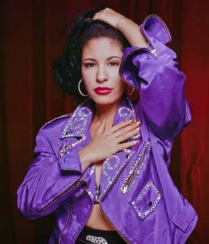Selena Quintanilla Purple Leather Motorcycle Jacket