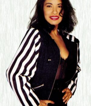 Selena Quintanilla Zebra Strips Wool Cropped Jacket