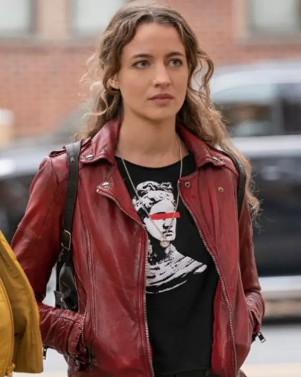 The Republic of Sarah Stella Baker Motorcycle Red Leather Jacket