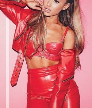 Ariana Grande Cropped Red Jacket