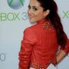 Ariana Grande Red Leather Cropped Studded Jacket