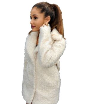 Ariana Grande White Fur Jacket