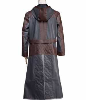 Brown and Grey PUBG Leather Coat