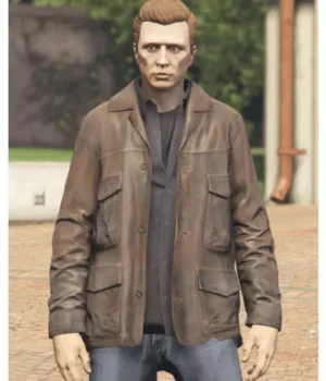 GTA 5 Michael Leather Brown Jacket