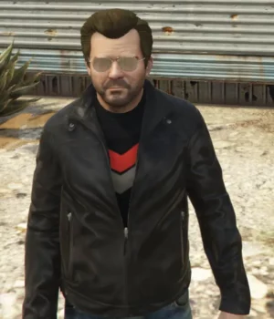 GTA 5 Michael Townley Leather Black Jacket