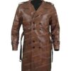 James Dutton 1883 Brown Leather Trench Coat
