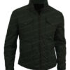 John Dutton Yellowstone Green Quilted Jacket Front