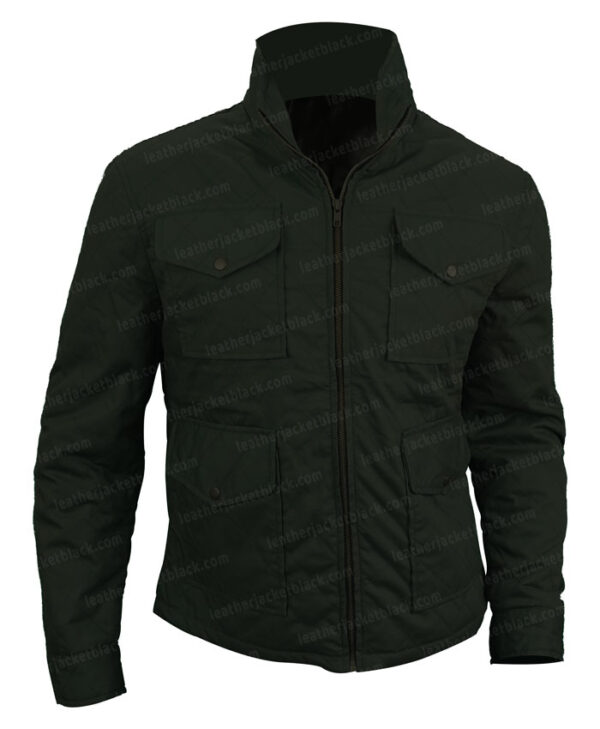 John Dutton Yellowstone Green Quilted Jacket Front