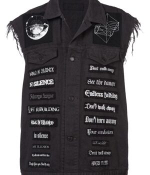 Juice Wrld American Rap Singer Denim Patch Black Vest