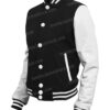 Mens Black and White Letterman Varsity Jacket