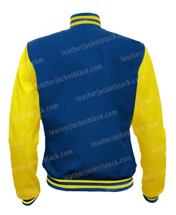 Mens Blue and Yellow Letterman Jacket