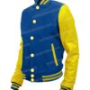Mens Blue and Yellow Varsity Letterman Jacket