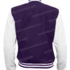 Mens Bomber Purple and White Letterman Varsity Jacket