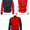 Mens Leather Sleeves Letterman Red Jacket