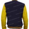 Mens Navy Blue and Yellow Letterman Jacket