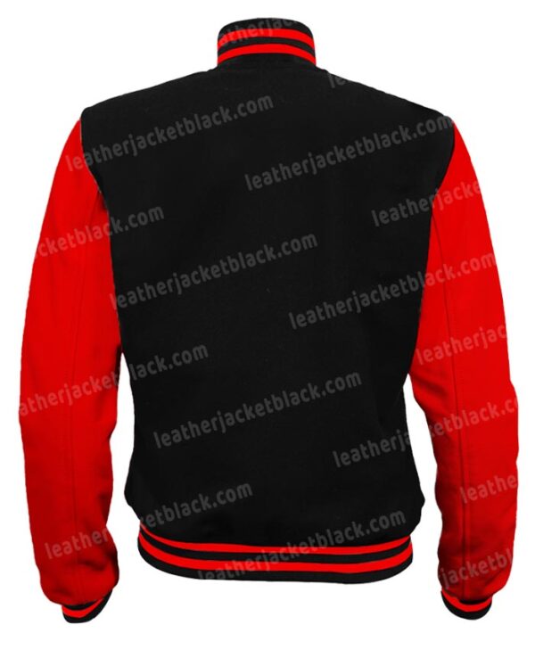 Mens School Black and Red Letterman Bomber Jacket