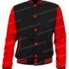 Mens School Black and Red Letterman College Jacket