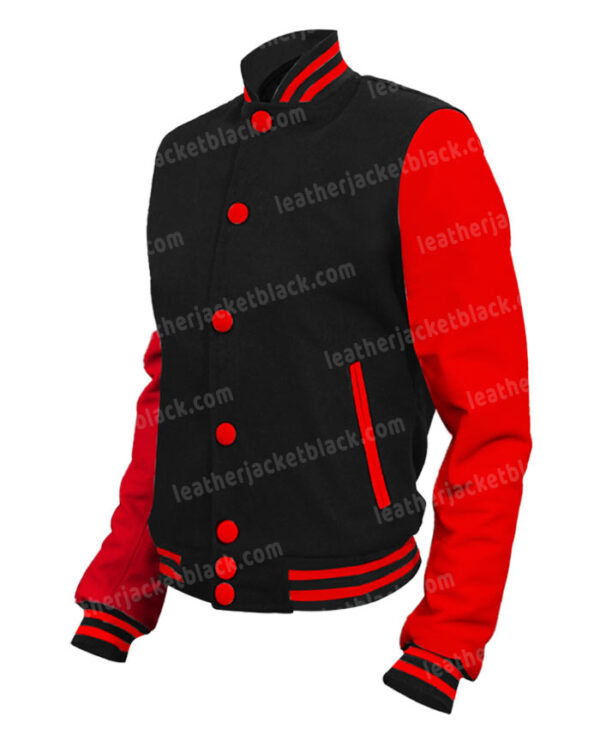 Mens School Black and Red Letterman Jacket