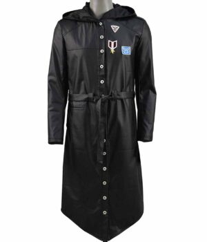 PUBG Womens Black Hooded Leather Coat