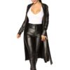 Singer Ariana Grande Black Leather Coat