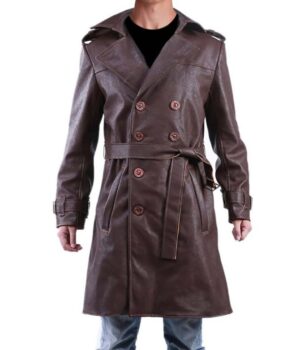 Watchmen Jackie Earle Haley Brown Leather Coat