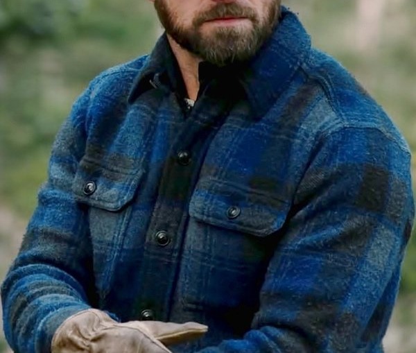 Yellowstone Ian Bohen Blue Flannel Jacket