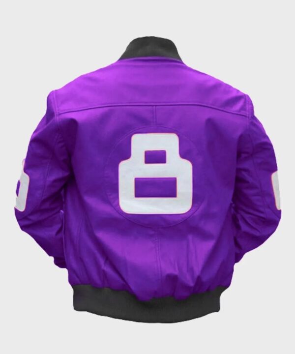 8 Ball Mens and Womens Purple Bomber Leather Jacket