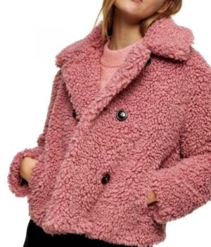 Alyvia Alyn Lind The Young and The Restless Pink Sherpa Jacket