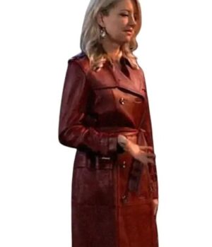 Cynthia Watros General Hospital Maroon Leather Coat