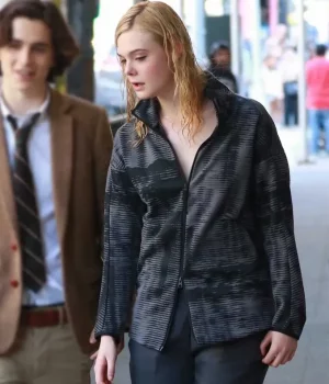 Elle Fanning A Rainy Day In New York Black Jacket