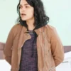 Eve Harlow The Rookie Brown Suede Leather Jacket For Sale