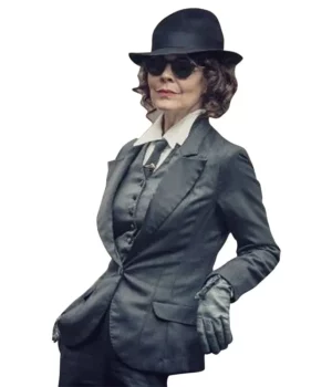 Helen McCrory Peaky Blinders Three Piece Grey Suit