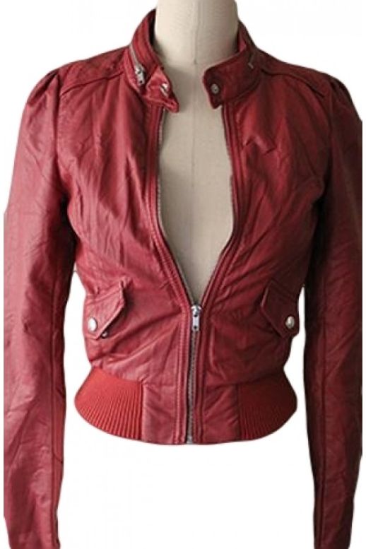 Holland Roden Teen Wolf Red Bomber Leather Jacket