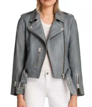 Mekia Cox The Rookie Grey Leather Jacket