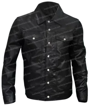 Nathan Drake Uncharted Black Leather Jacket Image