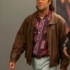 Pam and Tommy Seth Rogen Brown Leather Jacket