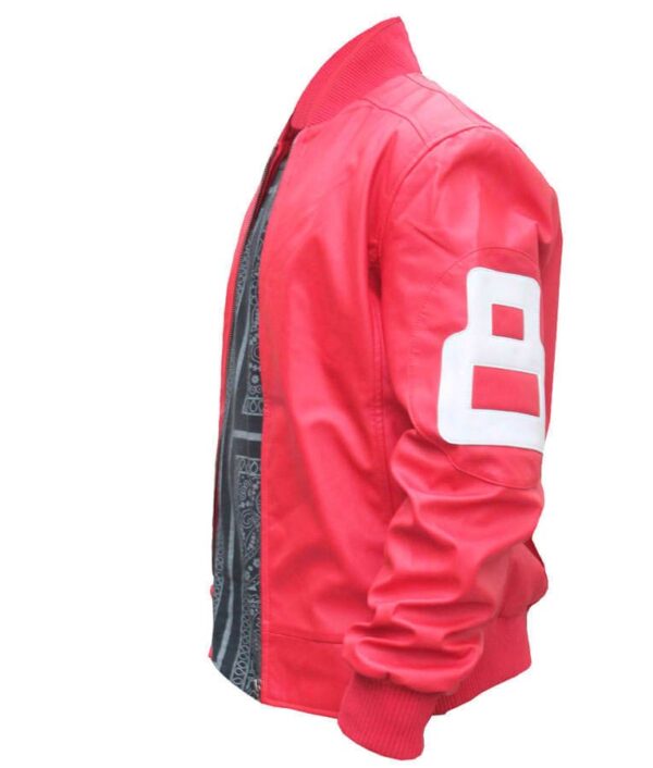 Pink 8 Ball Bomber Leather Jacket