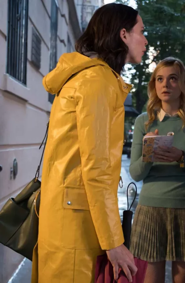 Rebecca Hall A Rainy Day In New York Yellow Hooded Coat
