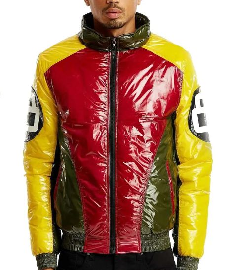 Red and Yellow 8 Ball Bubble Parachute Jacket