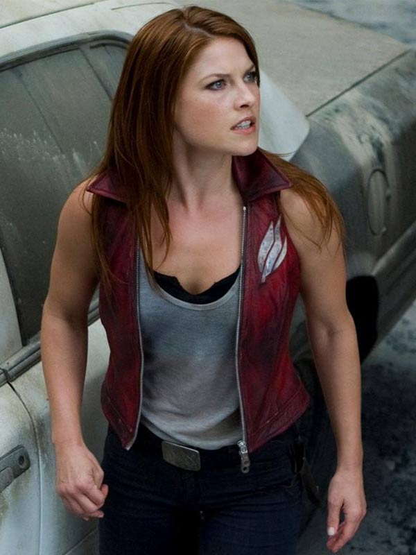Resident Evil the Final Chapter Claire Redfield Maroon Leather Vest
