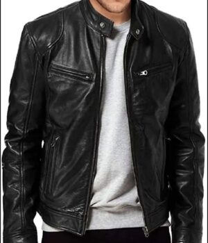 Sebastian Stan Pam and Tommy Lee Leather Black Jacket