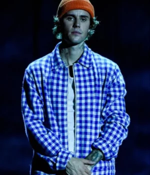 AMA Justin Bieber Blue Wool Jacket