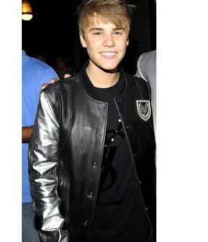 Justin Bieber Balmain Black and Silver Jacket