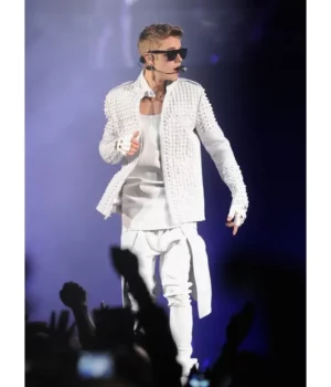 Justin Bieber Believe Sydney Concert White Leather Jacket