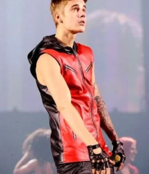 Justin Bieber Believe Tour Red Hood Vest