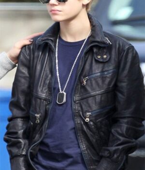 Justin Bieber Heathrow Airport Leather Jacket