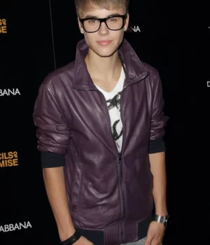 Justin Bieber Purple Bomber Jacket