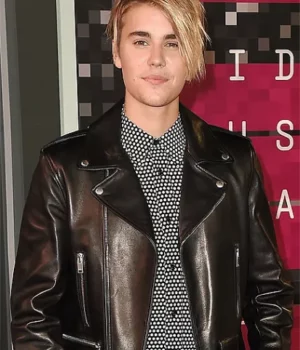 Justin Bieber VMA Awards Black Leather Jacket